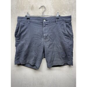 Faherty Men Stretch Terry Shorts L 34 Slate Blue Knit Chino Flat Front Casual